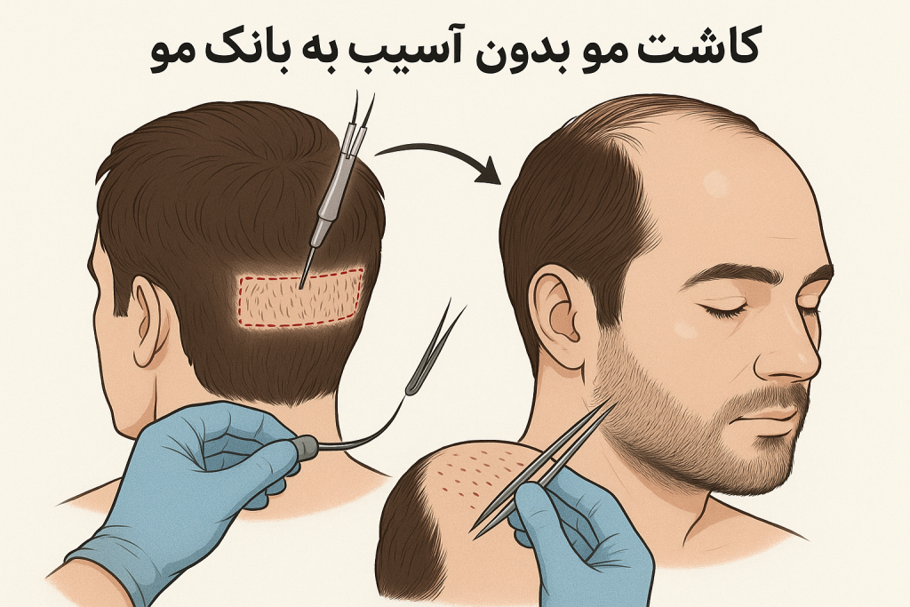 کاشت مو بدون آسیب به بانک مو