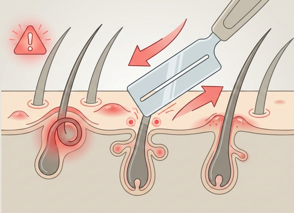 اصلاح در خلاف جهت رشد مو