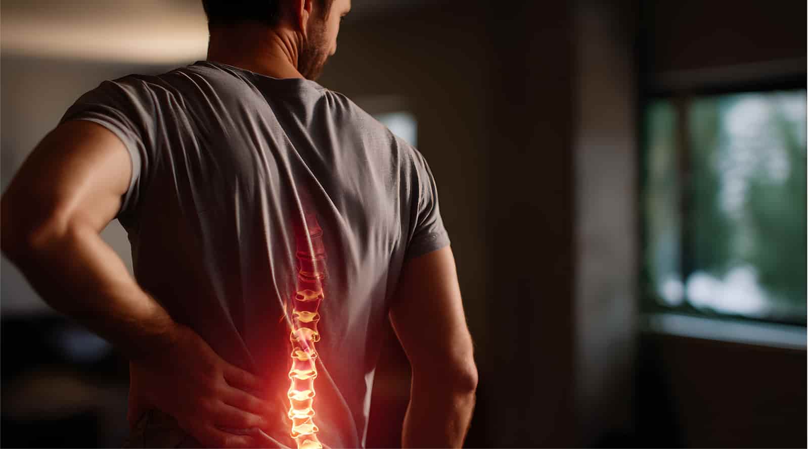 تصویر درد کمر ناشی از درگیری اعصاب و مشکلات ستون فقرات
