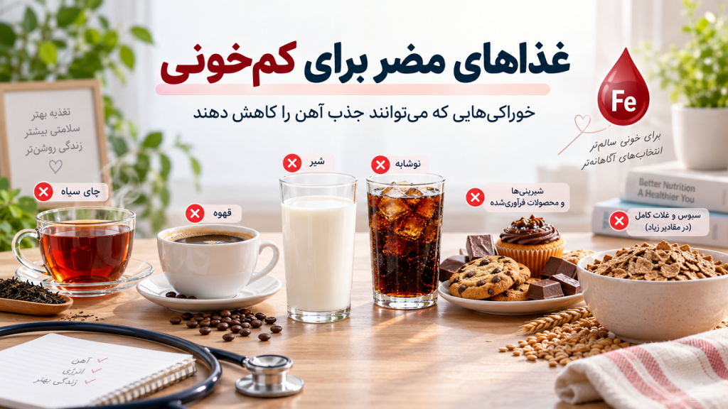 غذاهای مضر برای کم خونی
